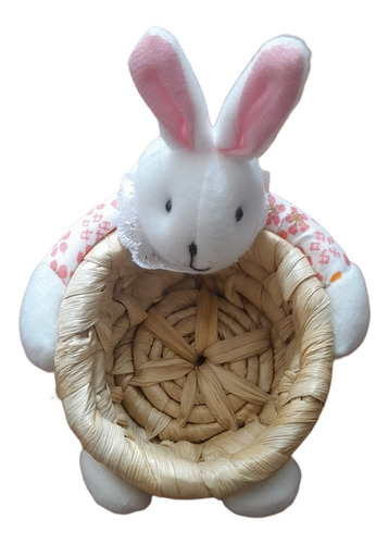Par De Canastos Pascua Mimbre Conejo Para Huevos Decoración