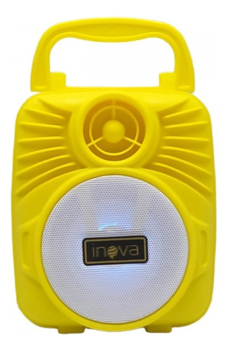 Caixa Caixinha De Som Bluetooth Portatil Suporte Pra Celular Cor Amarelo