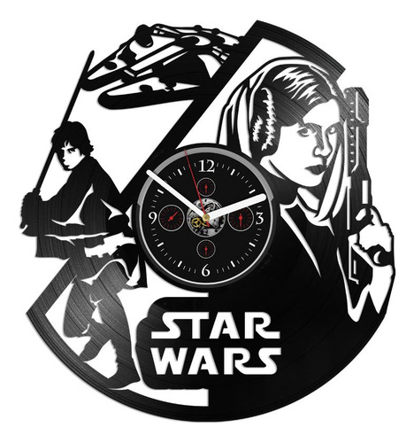 Reloj Princesa Leia Luke Skywalker Reloj De Pared De Vinilo.