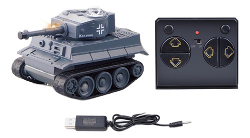 Mini Rc Batalla Tanque Oruga Con Control Remoto Gris