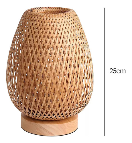 . Candeeiro De Mesa De Bambu Retro Candeeiro De Cabeceira
