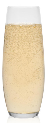 Libbey Juego De 6 Copas Flauta De Vidrio Stemless De 283 Ml Transparente