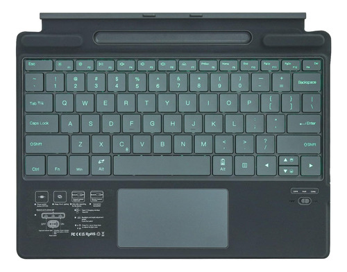 Teclado Qulose Surface Pro 8, Teclado De 7 Colores Para S...