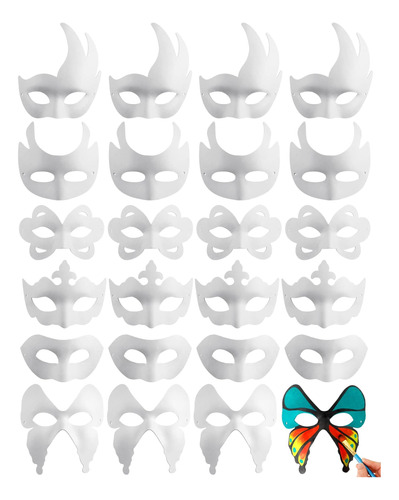Máscaras Blancas Coxeer, 24pcs Máscaras De Disfraces Sin Pin