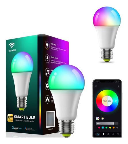 Ampolleta Inteligente Led Wifi Bluetooth App Rgb 10w 1pcs