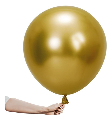 25 Globos Cromados Gigantes Chrome #18 Infla Hasta 45 Cm Color Dorado Cromado 18