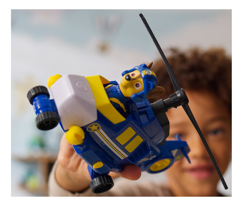 Paw Patrol: Air Rescue, Figura De Acción De Chase Y Vehículo Hero Helicopter Con Lanzador De Proyectiles Y 2 Proyectiles, Juguetes Para Niños Y Niñas A Partir De 3 Años