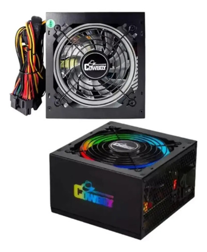 Fonte Atx 500w Iluminacao Rgb Pc Cpu Gamer Silenciosa Preto
