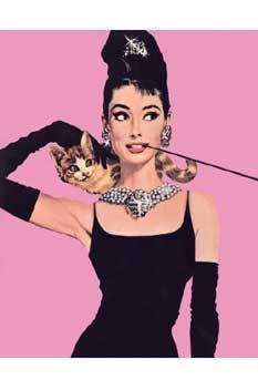 Clasico Poster De Audrey Hepburn - Pink - 50 X 40 Cm