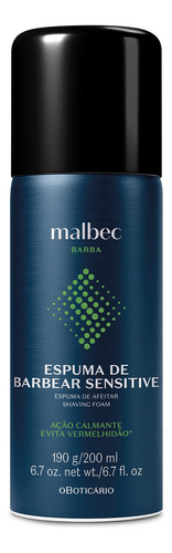 O Boticário Malbec Espuma De Barbear Sensitive 100g