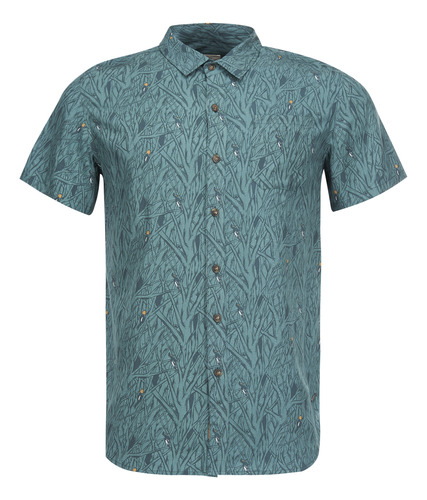 Camisa Manga Lippi Corta Hombre Woodpecker Print Turquesa