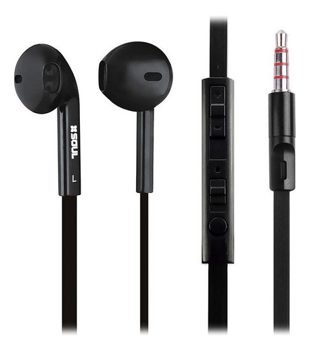 Auriculares Soul S389 Manos Libres Micrófono Celular 3.5mm Color Negro