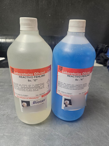 Kit Reactivos Prueba Fehling Azucares X 1000 Ml - Olivieri