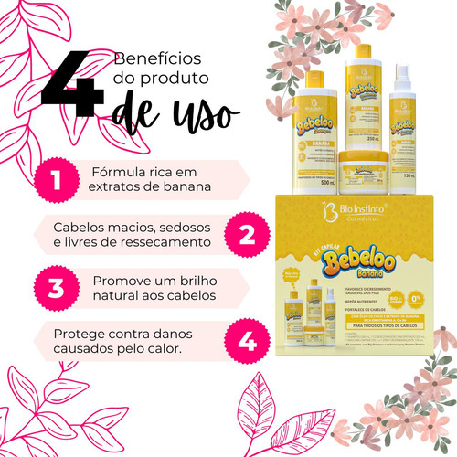 3 Kit Tratamento Capilar Bio Instinto Bebeloo 4 Produtos