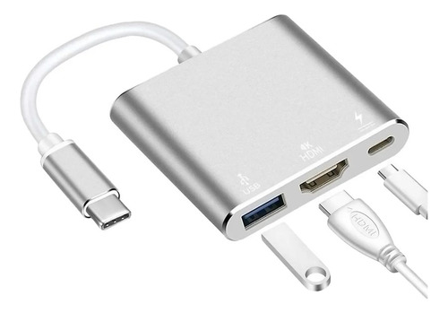 Convertidor Adaptador Tipo-c A Hdmi Usb 3.0 3 En 1