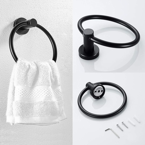 Conjunto Hardware Baño Anillo Toalla Soporte Papel Higiénico