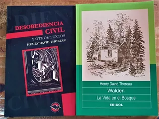 2 Libros Thoreau Desobediencia Civil + Walden Vida En Bosque