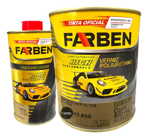 Barniz Farben 850 Con Catalizador 1,35ml Alta Performance