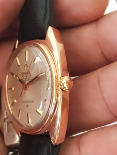 Relógio Omega Constellation Automático 168.017 Plaquê 1966 Marrom Dourado Dourado