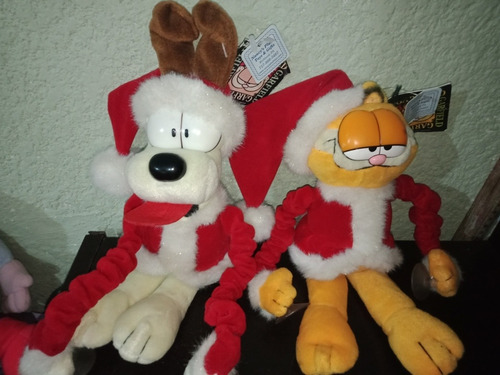 2 Peluche Garfield  Navideños Santa