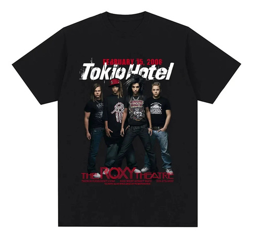 Camiseta De Algodón De Manga Corta Con Estampado Tokio Hotel