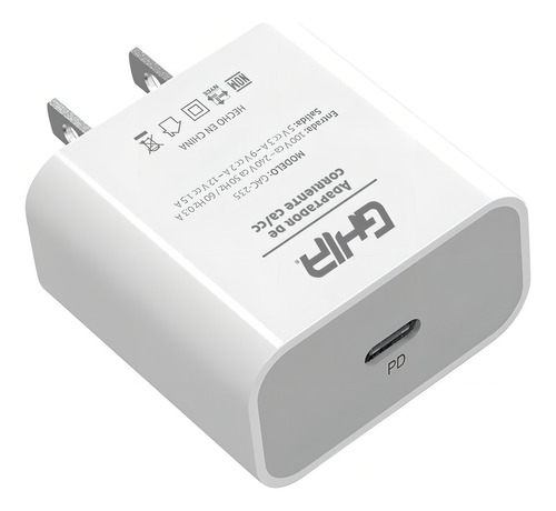 Cargador De Pared Ghia Usb Tipo C Carga Rapida 18w, Bla /vc