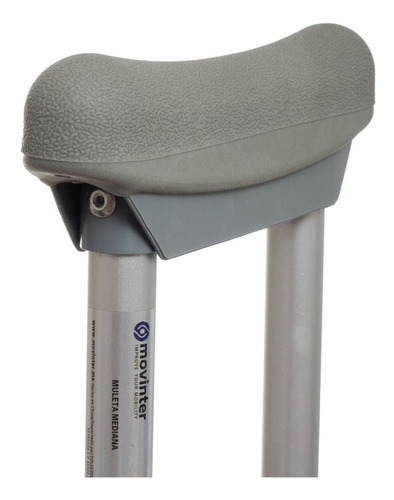 Muletas Axilares Ajustables De Aluminio Jl925l - Movinter Color Gris Claro
