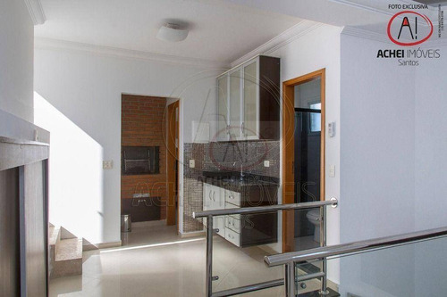 Imagem 19 de 30 de Cobertura Com 3 Dormitórios, 3 Suite, 2 Vagas Demarcas À Venda, 230 M² Por R$ 1.500.000 - Aparecida - Santos/sp - Co0113