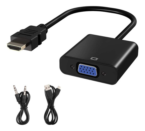 Adaptador Hdmi A Vga Con 3.5mm Audio Jack Y Micro Usb