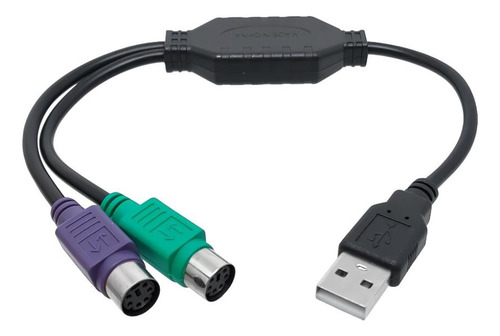 Cabo Adaptador Conversor Usb P/ 2 Portas Teclado E Ps2 Mouse