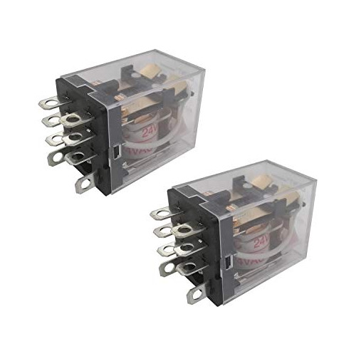 2pcs Jqx13f(d) Ac 24v Coil Dpdt 8pin Relé Electromagnã...