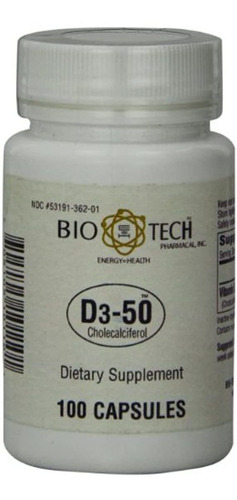 Biotech Pharmacal - D3-50 (50,000iu)- 100 Cápsulas, 10211563