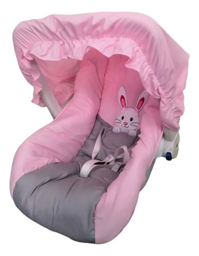 Funda Para Portabebé Mecedora Tipo Canasta Conejito Rosa