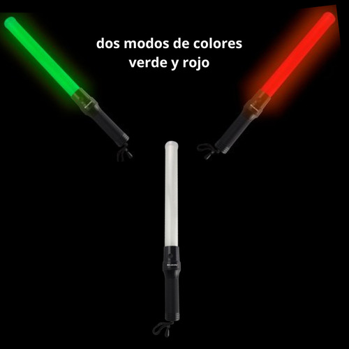 Bastón Luminoso Led Precaución Ruta Recargable Rojo verde Kushiro DBLI-0003