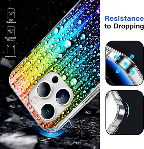 Funda Para iPhone 15 Pro Max Colorful Rainbow Drops Delgado