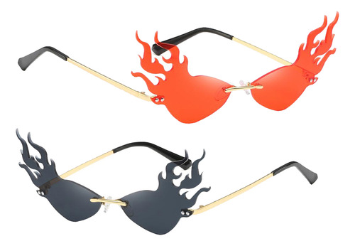 2 Gafas De Sol Flame Para Mujer, Summer Beach Wave Sun