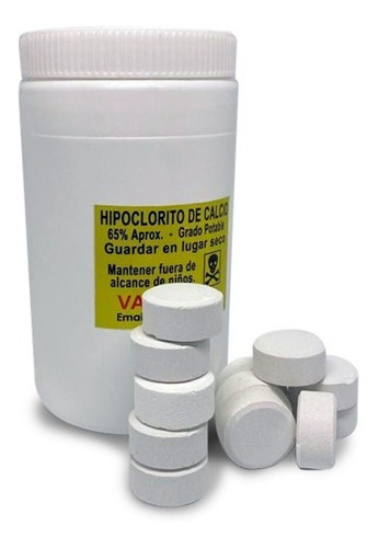 Tabletas Cloradoras Agua Envase 1kg, 50 Unidades Hipocal 65