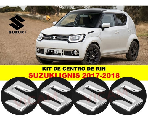 Kit 4 Centros De Rin Suzuki Ignis 17-18 Negro/crom 54 Mm