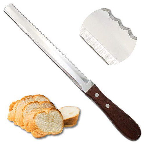 Cuchillo De Pan Dentado, 2 En 1 De Doble Cara [fabricado En