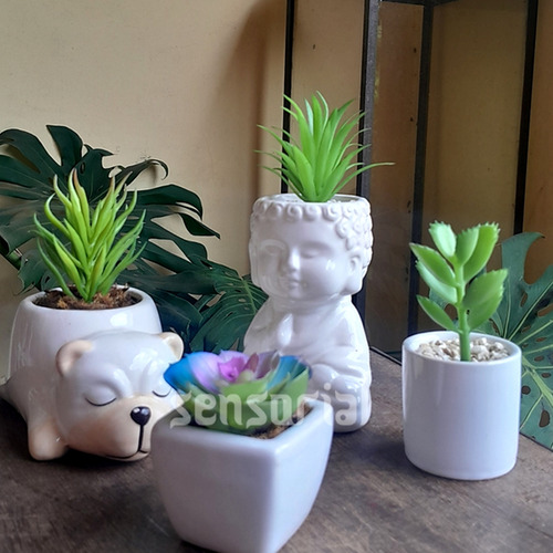 Kit 4 Mini Suculentas Artificiais E Realistas verde Plantas Fake Permanentes Sem Vaso Para Decoração De Ambientes Arranjos Criativos Diy Casa Escritório Ou Eventos