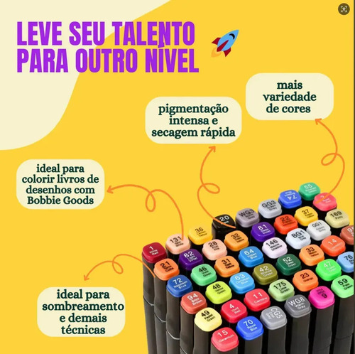 Kit 1livros Para Colorir Bobbie Goods E Canetas De Toque 168