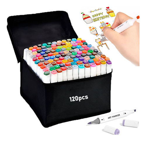 Juego De 120 Rotuladores De Doble Punta Para Adultos Y Niños
