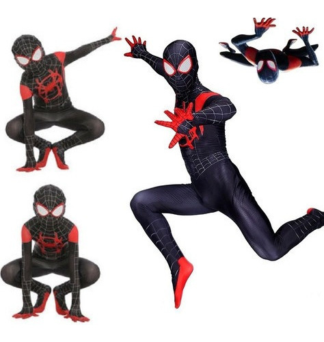 Cosplay Niños Adultos Disfraz Traje Spiderman Miles Morales