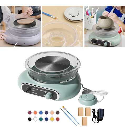 Mini Kit De Torno De Cerámica Con Pétalo De Pie, Verde