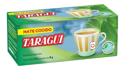 Mate Cocido Taragüí X 25 Saquitos Sin Ensobrar