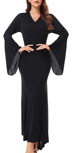 T.box Morticia Addams - Vestido De Halloween Para Mujer