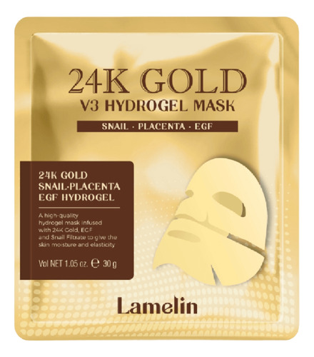 Lamelin 24k Gold V3 Hydrogel Mask (1ea) Todo Tipo De Piel