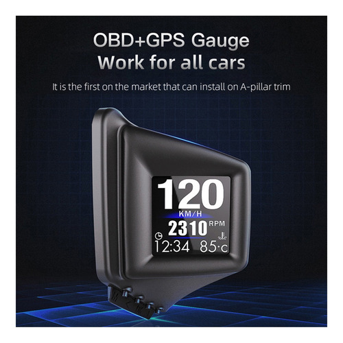 Hud Obd2 + Gps Computadora A Bordo Rpm Turbo Presión Aceite