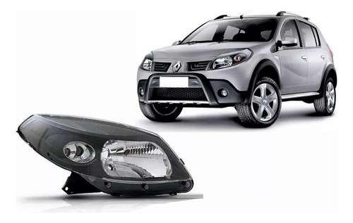 Optica P/ Renault Sandero Stepway 2008 2009 2010 Fondo Negro