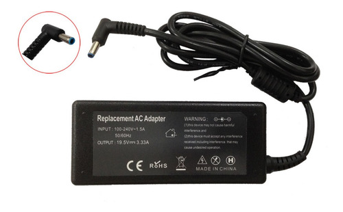 Cargador Para Hp 15-r015 15-r017dx 65w 19.5v 3.33a Pta Azul